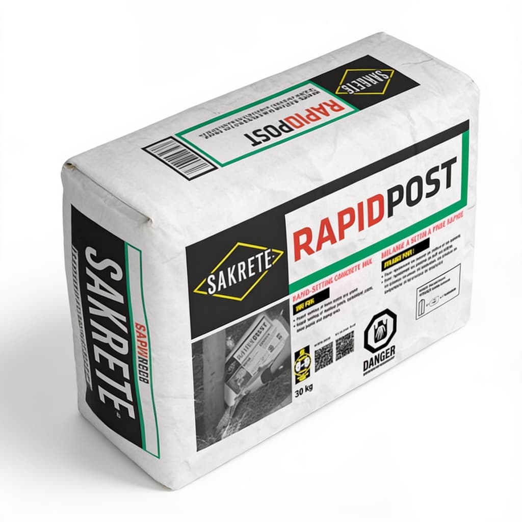 SAKRETE Rapid Post, 30 Kg, Multipurpose Easy to Use Concrete Mix, Cement for Fence Posts and Poles — concrete & masonry